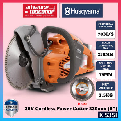 Husqvarna K 535i 36V Cordless Power Cutter 230mm (9")