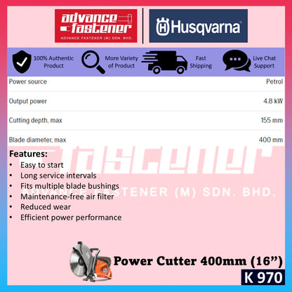 Husqvarna K 970 Corded Power Cutter 400mm (16")