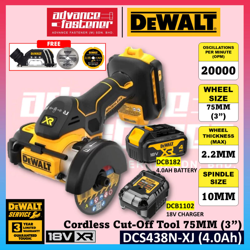 DeWalt DCS438N-XJ 18V XR Brushless Cut Off Saw 75 MM ( 3