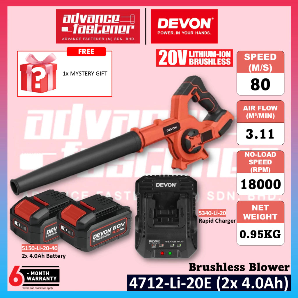 DEVON 4712-Li-20 / 4712-Li-20E 20V Brushless Cordless Blower