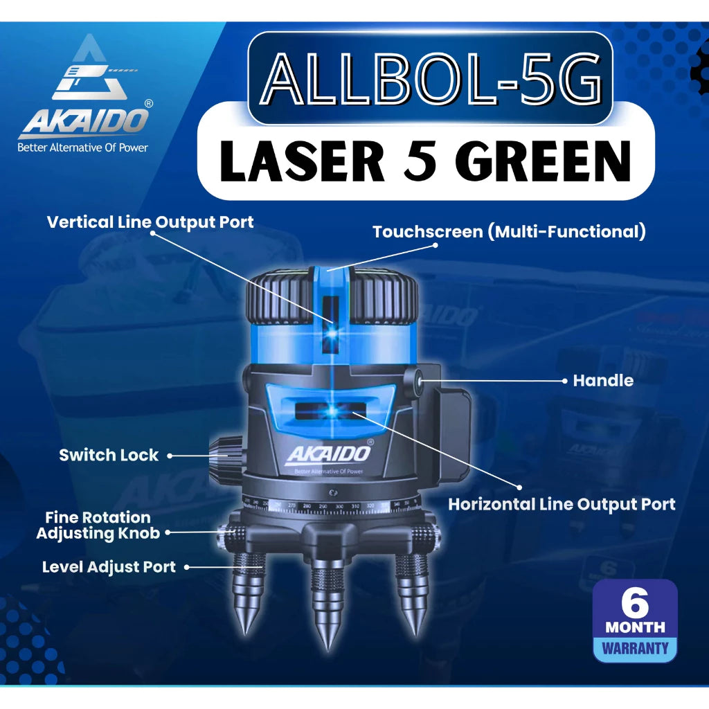 AKAIDO ALLBOL-5G + ALL-A01 Laser 5 Green + Laser Tripod 1.5M