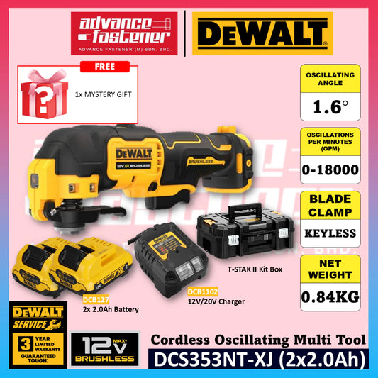 DeWalt DCS353NT-XJ 12V Cordless Oscillating Multi Tool