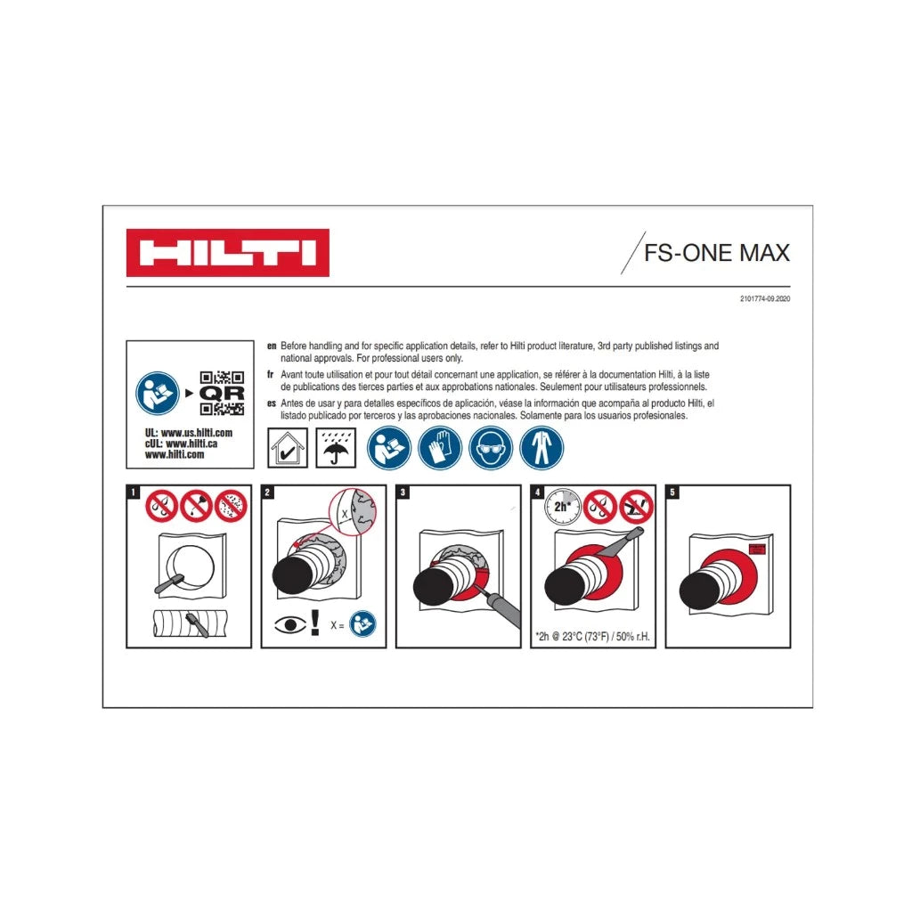 Hilti FS-ONE MAX Firestop Intumescent Sealant 300ml（Small Bottle） 【Firestop sealants and sprays】