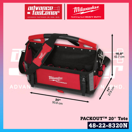 Milwaukee 48-22-8320N PACKOUT™ 20″ Tote Bag Tool Bag Hand Tool Storage