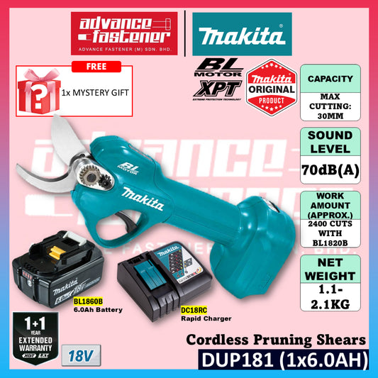 Makita DUP181 / DUP181Z 18V Cordless Pruning Shears (Brushless)