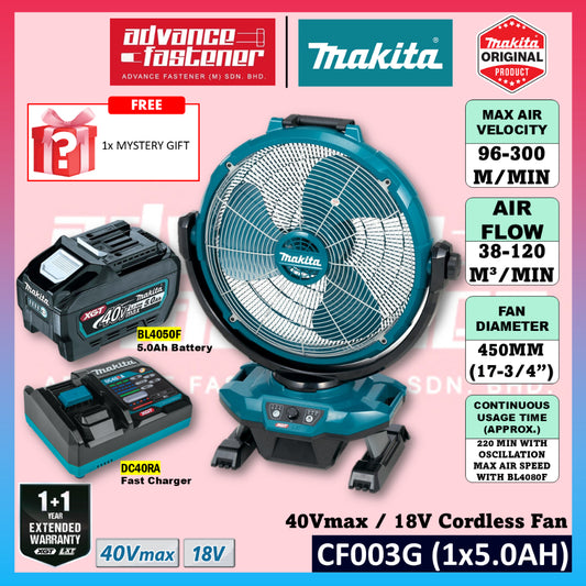 Makita CF003 / CF003GZ 40Vmax/ 18V Cordless Fan 450MM (17-3/4")
