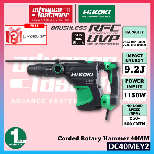 HIKOKI DH40MEY2 Corded Rotary Hammer 40MM (1-9/16”)