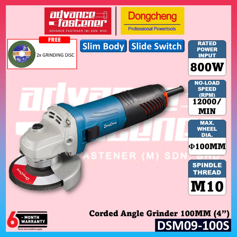 DONG CHENG DSM09-100S Corded Angle Grinder 100MM (4