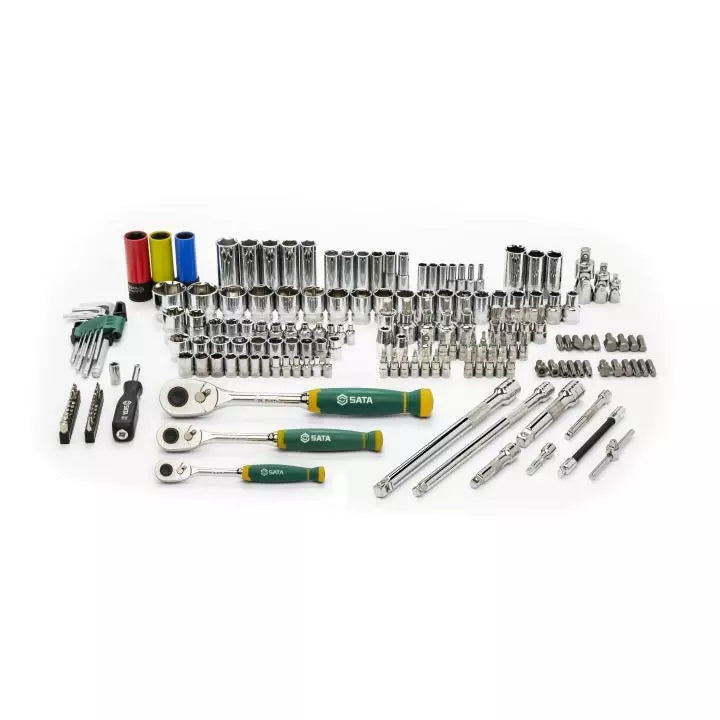 SATA Hand Tools & Accessories 09546G 180 Pc. 1/4”, 3/8”, 1/2” Metric Ratchet & Socket Set