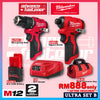 Milwaukee M12 ULTRA GO Brushless Combo Set / BLPDRC M12 Percussion Drill / BLIDRC M12 Impact Driver