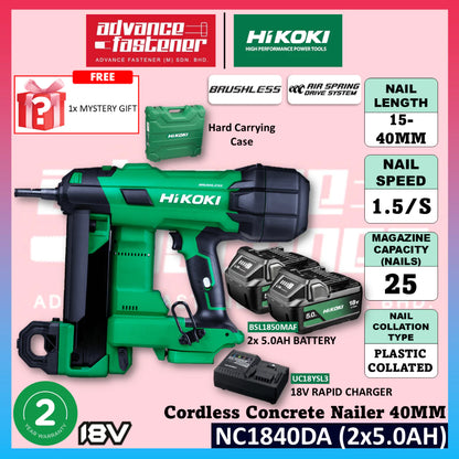 HiKOKI NC1840DA 18V Cordless Concrete Nailer 40MM