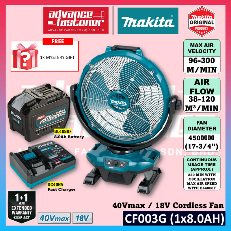 Makita CF003 / CF003GZ 40Vmax/ 18V Cordless Fan 450MM (17-3/4