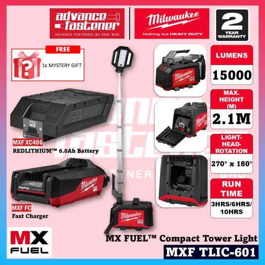 Milwaukee MXF TLIC-0 MX FUEL™ Compact Tower Light 15,000 Lumens