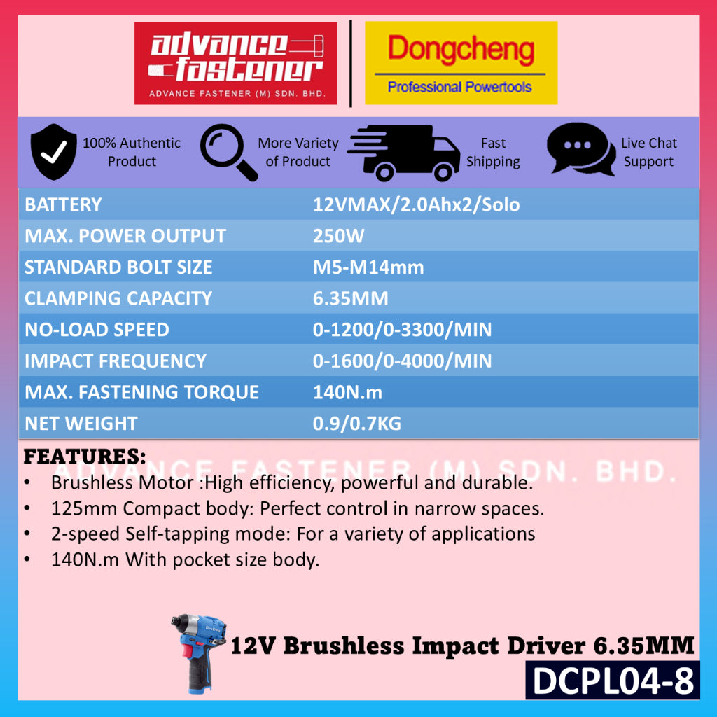 DONGCHENG 12V COMBO 2IN1 DRILL+DRIVER SET