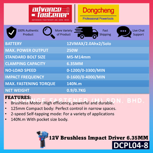 DONGCHENG 12V COMBO 2IN1 DRILL+DRIVER SET