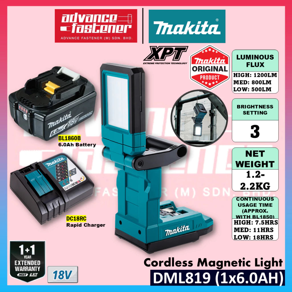 MAKITA DML819 18V Cordless Magnetic Light