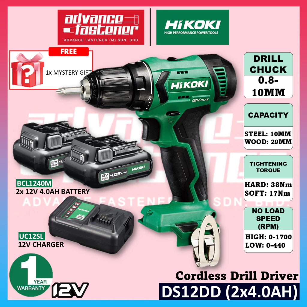 HiKOKI KC12DSWH 12V Cordless Combo Kit ( DS12DD Drill Driver + WH12DCA Impact Driver + G1210DA Angle Grinder )
