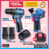 DONG CHENG DCKIT55BK 12V Brushless Cordless Kit DCJZ1250 Driver / Hammer Drill DCPL04-8 Impact Driver ( DCKIT36BK )
