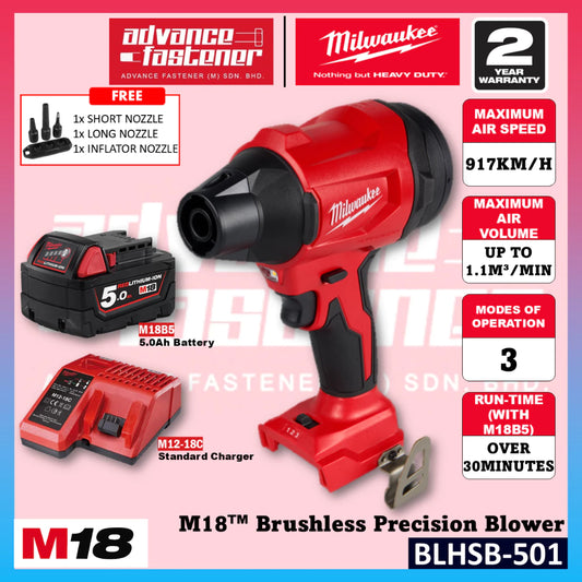 Milwaukee BLHSB-501 / BLHSB-0 M18™ Brushless Precision Blower
