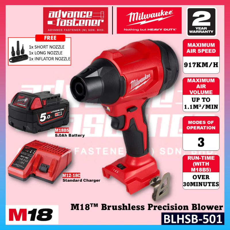 Milwaukee BLHSB-501 / BLHSB-0 M18™ Brushless Precision Blower