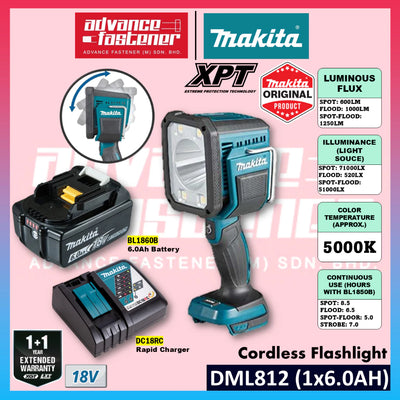 Makita DML812 (TWADML812) 18V Cordless Flashlight
