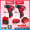 Milwaukee M12 ULTRA GO Brushless Combo Set / BLPDRC M12 Percussion Drill / BLIDRC M12 Impact Driver