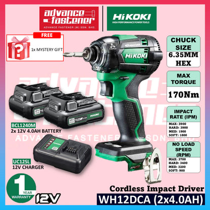 HiKOKI KC12DSWH 12V Cordless Combo Kit ( DS12DD Drill Driver + WH12DCA Impact Driver + G1210DA Angle Grinder )