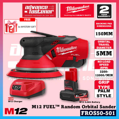 Milwaukee FROS50-401 / FROS50-0 M12 FUEL Random Orbital Sander 5MM
