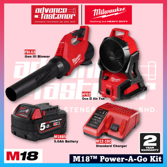 Milwaukee M18™ Power-A-Go Kit ( FBLG3-0 M18 FUEL™ Gen III Outdoor Blower / AFG2-0 Gen II Air Fan )