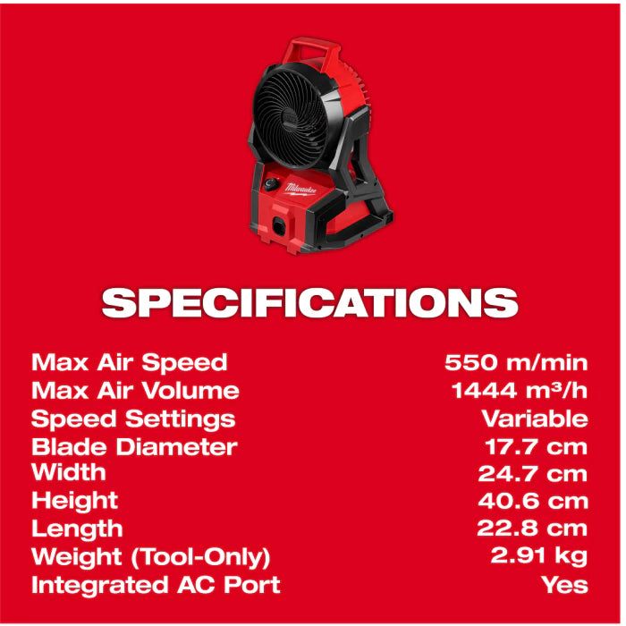 Milwaukee AFG2-501 / AFG2-0 M18™ Gen II Air Fan