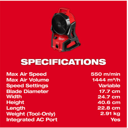 Milwaukee AFG2-501 / AFG2-0 M18™ Gen II Air Fan