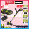 WORX WD163 20V Cordless Brushless Grass Trimmer