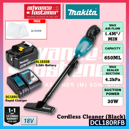 MAKITA DCL180FRFW / DCL180RFB / DCL180ZB / DCL180Z / DCL180 18V Cordless Vacuum Cleaner / 191D75-5 / 199491-1 Cyclone