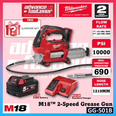 Milwaukee GG-501B / GG-0 M18 2-Speed Grease Gun 10,000 PSI