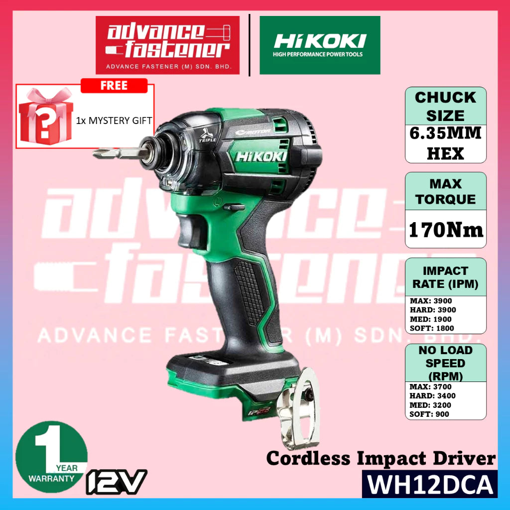 HiKOKI KC12DSWH 12V Cordless Combo Kit ( DS12DD Drill Driver + WH12DCA Impact Driver + G1210DA Angle Grinder )