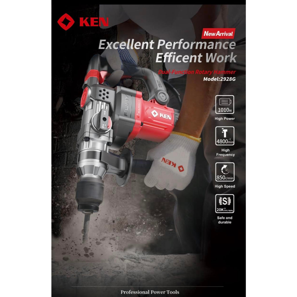 KEN 2928G Corded 2 IN 1 Rotary Hammer 5J 1010W