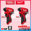 Milwaukee M12 ULTRA GO Brushless Combo Set / BLPDRC M12 Percussion Drill / BLIDRC M12 Impact Driver