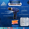 AKAIDO AK12EC A12PRO 12V Cordless Drill 25Nm (3 pcs 2.0Ah Battery & 1 pc Charger) (6 Ｍonth Warranty)