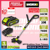 WORX WD163 20V Cordless Brushless Grass Trimmer